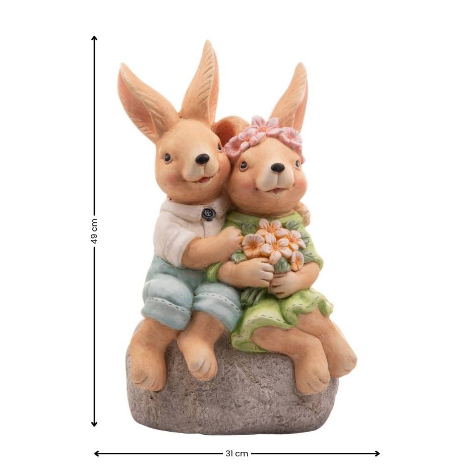 Dekoracyjna figurka - Zające duże - parka - obrazek 2