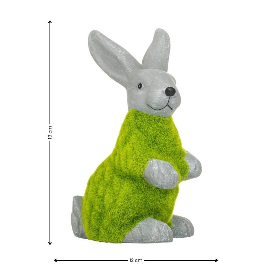 Dekoracyjna figurka Zając - Mały (Zielony) - obrazek 2