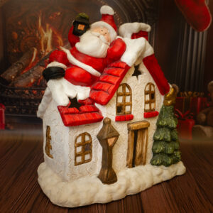 Solis Decor figurka dekoracyjna Mikołaj na dachu domku