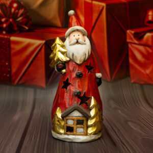 Solis Decor figurka dekoracyjna Mikołaj z choinką