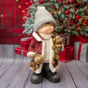 Solis Decor figurka dekoracyjna chłopiec z misiami