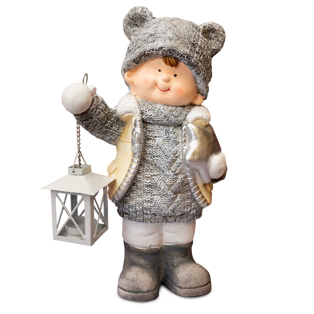 Solis Decor figurka dekoracyjna chłopiec z latarnią - obrazek 2