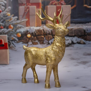 Solis Decor figurka dekoracyjna renifer złoty