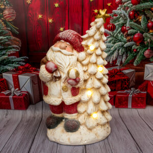 Solis Decor figurka dekoracyjna Mikołaj z choinką