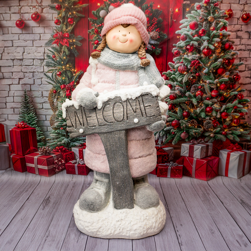 Solis Decor figurka dekoracyjna dziewczynka ,,Welcome" - obrazek 3