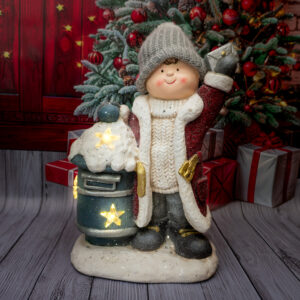 Solis Decor figurka dekoracyjna chłopiec i skrzynka pocztowa