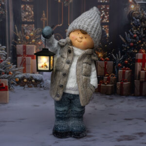 Solis Decor figurka dekoracyjna chłopiec z latarnią