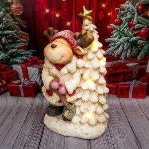 Solis Decor figurka dekoracyjna renifer z choinką