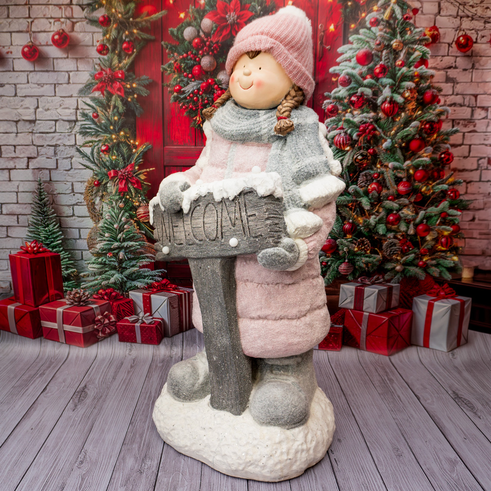 Solis Decor figurka dekoracyjna dziewczynka ,,Welcome" - obrazek 5