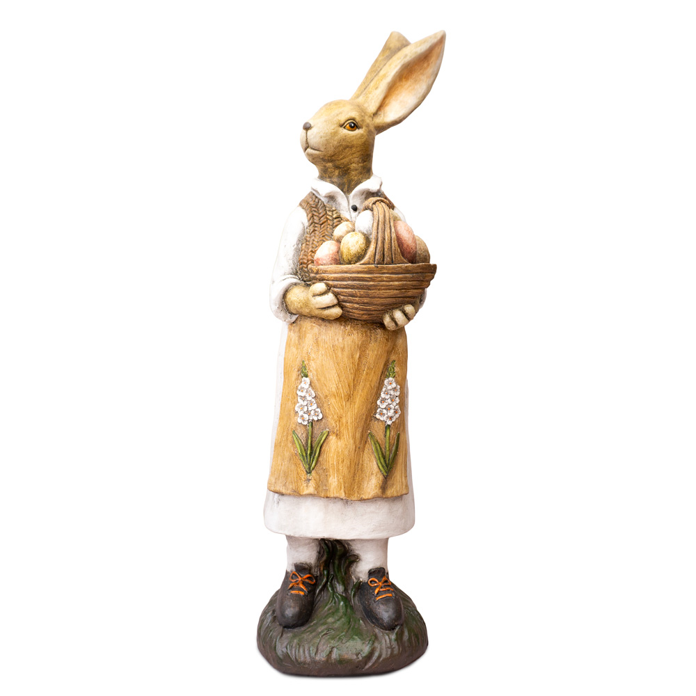 Solis Decor figurka dekoracyjna zając duży z koszem 77 cm - obrazek 7