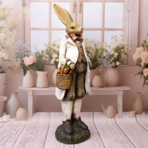 Solis Decor figurka dekoracyjna zając wysoki z koszem