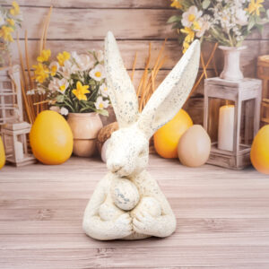 Solis Decor figurka dekoracyjna zając duży z jajkami