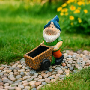 Krasnal Ogrodowy z Taczką 25 cm