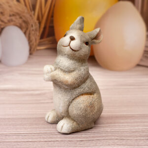 Figurka dekoracyjna zając szary 13.5 cm