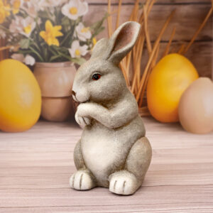 Figurka dekoracyjna zając szary 23 cm