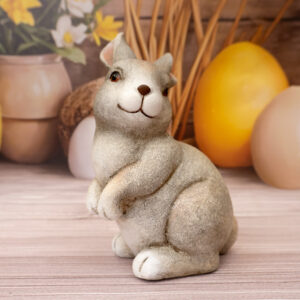 Figurka dekoracyjna zając szary 23 cm