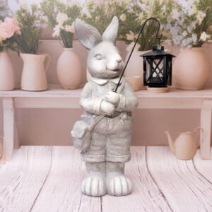 Figurka dekoracyjna zając duży z latarnią 48 cm