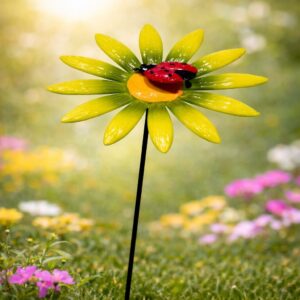 Słonecznik z biedronką na piku 10,2 cm