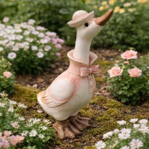 Kaczka dekoracyjna w kapeluszu 29,5 cm – Solis Decor by Aleksandra Sobota