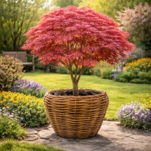 Donica ratanowa VIP Natural Color fi 75 cm