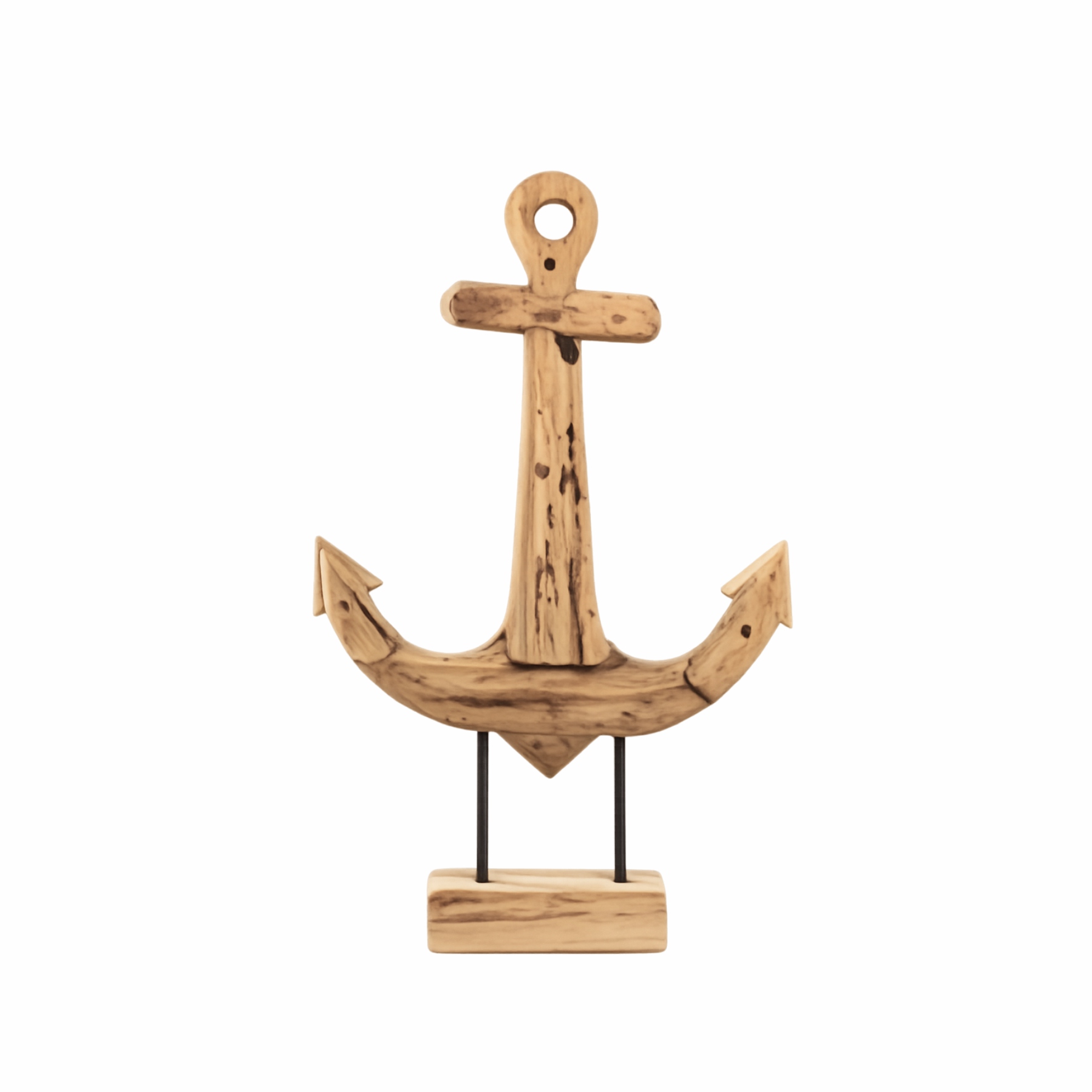 Kotwica Teak 38 cm – drewniana figurka dekoracyjna - obrazek 2